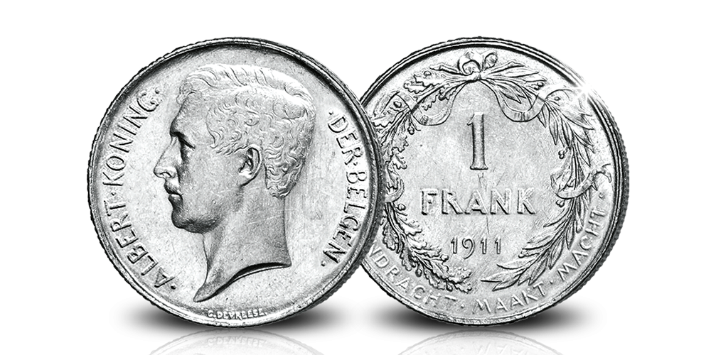 Gratis zilveren Frank - Albert I  (start reeks 1/7)